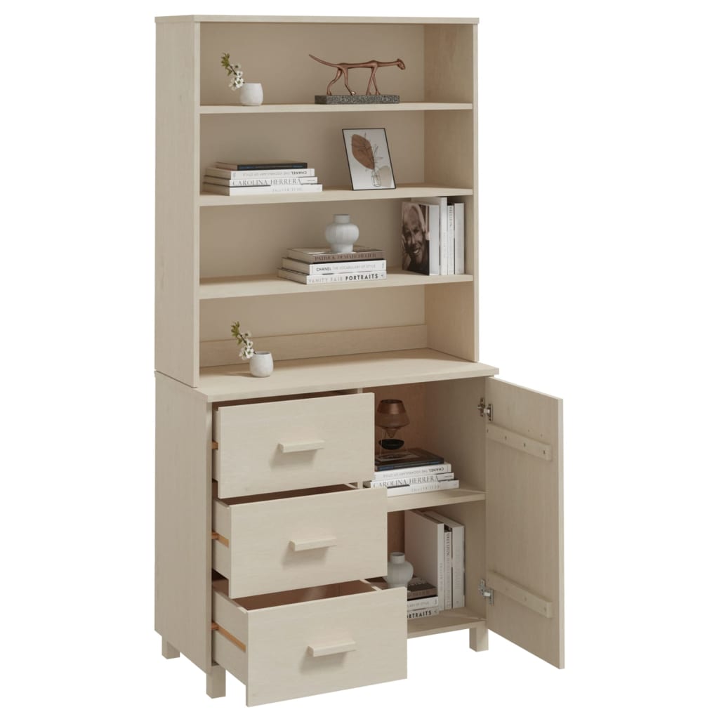 Highboard HAMAR Massivholz Kiefer Honigbraun - Pazzar.ch