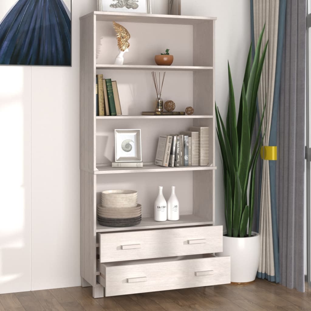 Highboard HAMAR Massivholz Kiefer Weiß - Pazzar.ch