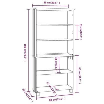 Highboard HAMAR Massivholz Kiefer Hellgrau - Pazzar.ch