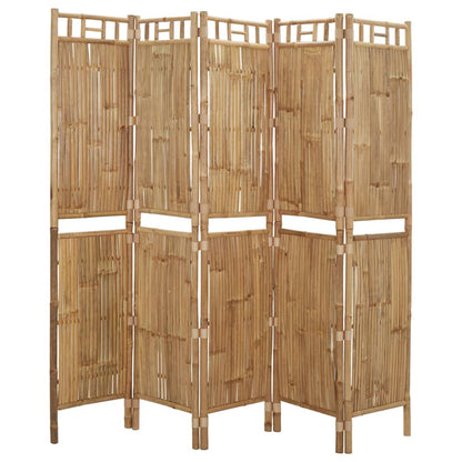 5-tlg. Raumteiler Bambus 200x180 cm - Pazzar.ch