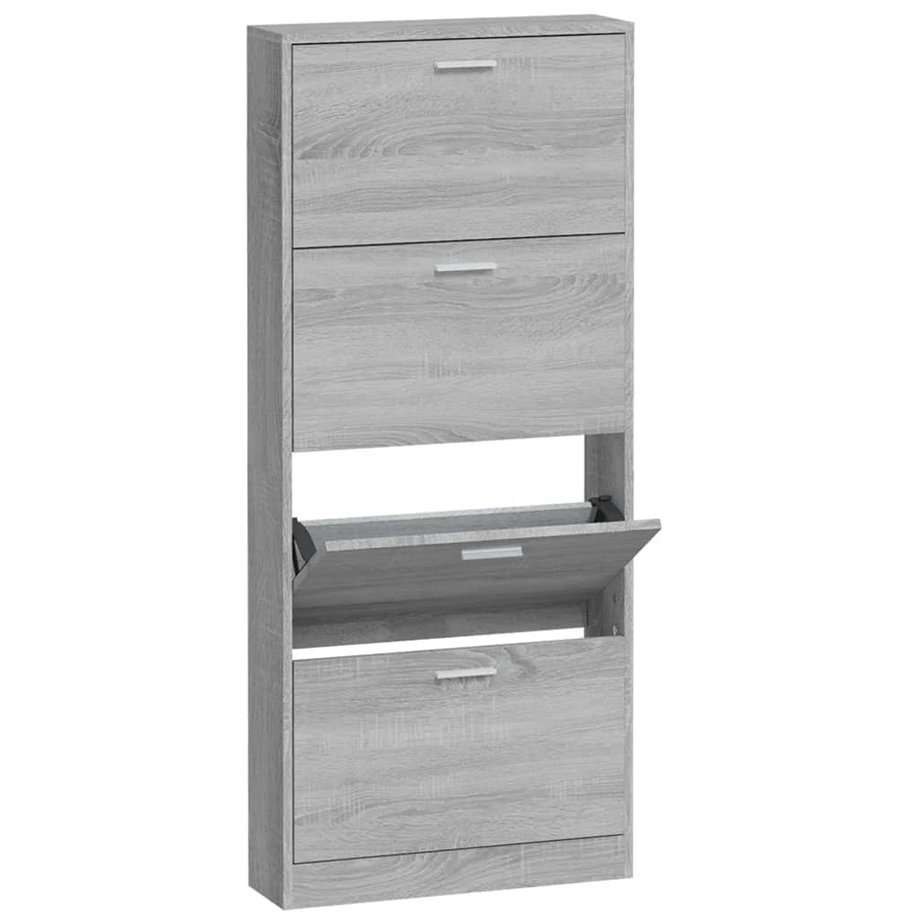 Schuhschrank Grau Sonoma 59x17x150 cm Holzwerkstoff - Pazzar.ch