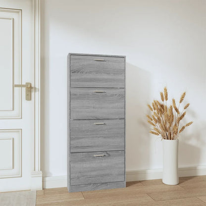 Schuhschrank Grau Sonoma 59x17x150 cm Holzwerkstoff - Pazzar.ch