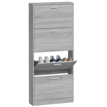 Schuhschrank Grau Sonoma 59x17x150 cm Holzwerkstoff - Pazzar.ch