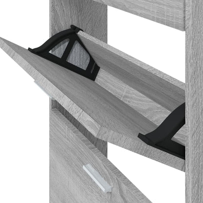 Schuhschrank Grau Sonoma 59x17x150 cm Holzwerkstoff - Pazzar.ch