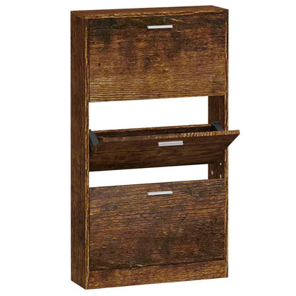 Schuhschrank Räuchereiche 59x17x108 cm Holzwerkstoff - Pazzar.ch