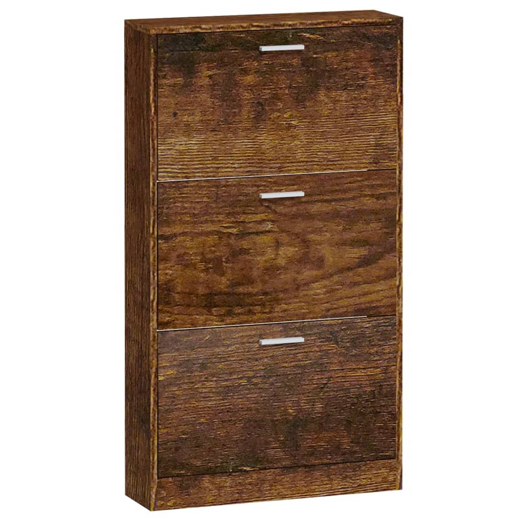 Schuhschrank Räuchereiche 59x17x108 cm Holzwerkstoff - Pazzar.ch