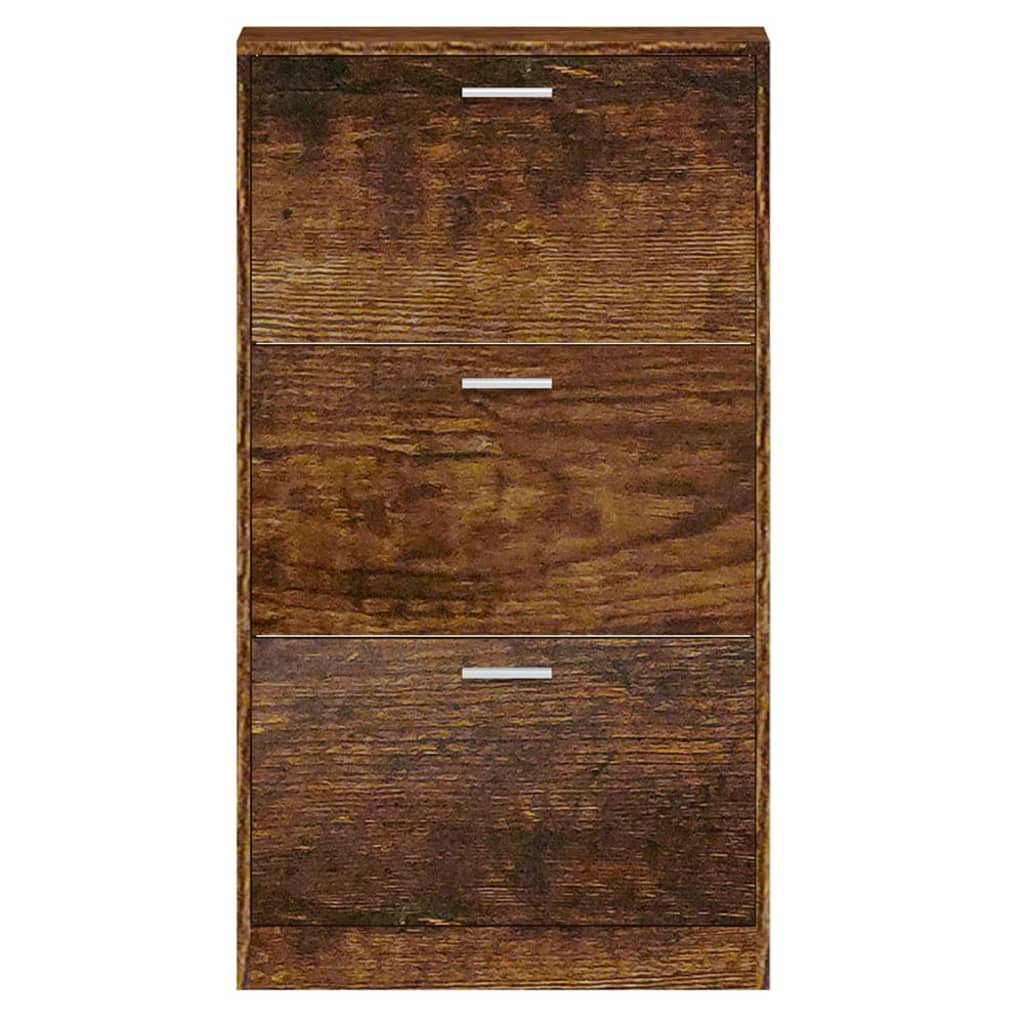 Schuhschrank Räuchereiche 59x17x108 cm Holzwerkstoff - Pazzar.ch