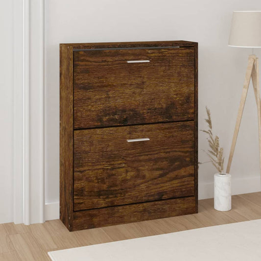 Schuhschrank Räuchereiche 59x17x81 cm Holzwerkstoff - Pazzar.ch