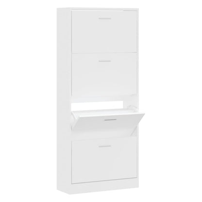 Schuhschrank Weiß 63x24x147 cm Holzwerkstoff - Pazzar.ch
