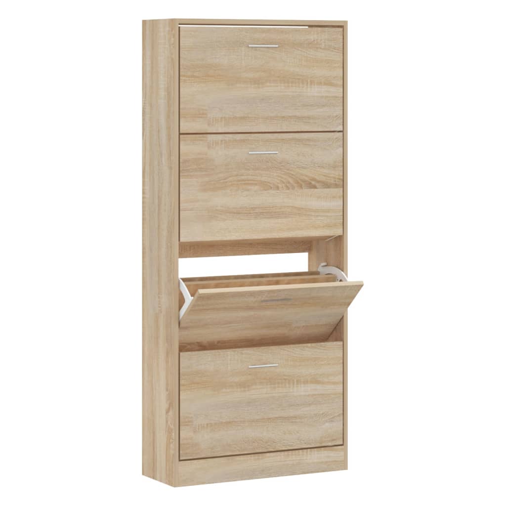 Schuhschrank Sonoma-Eiche 63x24x147 cm Holzwerkstoff - Pazzar.ch