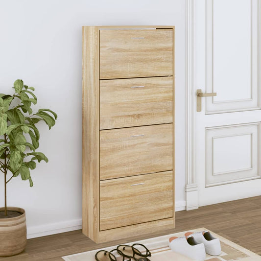 Schuhschrank Sonoma-Eiche 63x24x147 cm Holzwerkstoff - Pazzar.ch