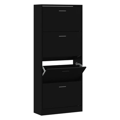 Schuhschrank Schwarz 63x24x147 cm Holzwerkstoff - Pazzar.ch