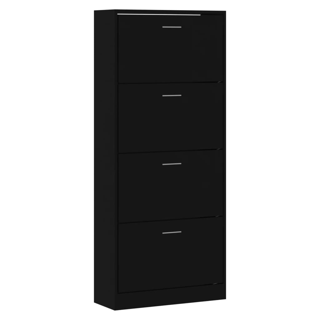 Schuhschrank Schwarz 63x24x147 cm Holzwerkstoff - Pazzar.ch