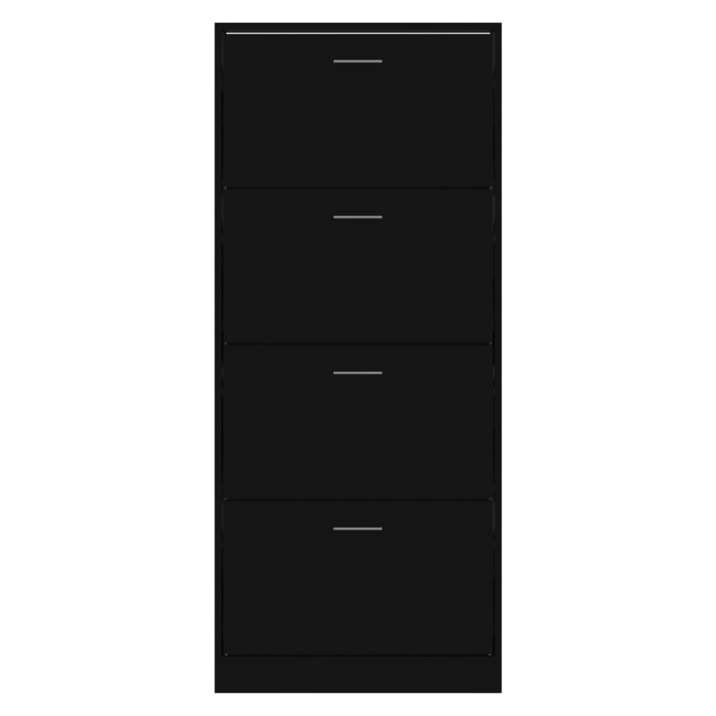 Schuhschrank Schwarz 63x24x147 cm Holzwerkstoff - Pazzar.ch