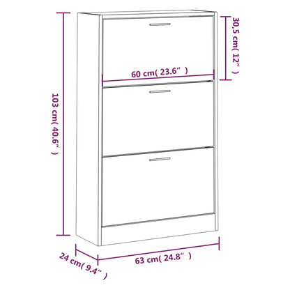 Schuhschrank Weiß 63x24x103 cm Holzwerkstoff - Pazzar.ch