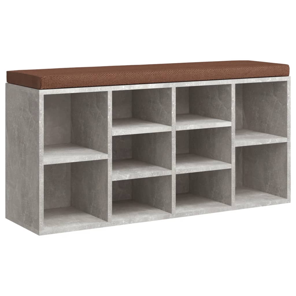 Schuhbank Betongrau 103x30x48 cm Holzwerkstoff - Pazzar.ch