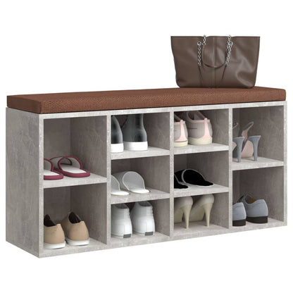 Schuhbank Betongrau 103x30x48 cm Holzwerkstoff - Pazzar.ch