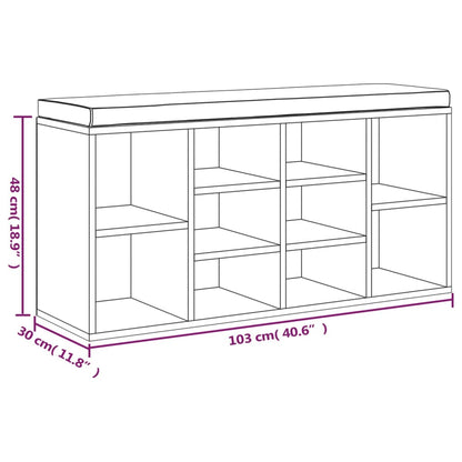 Schuhbank Betongrau 103x30x48 cm Holzwerkstoff - Pazzar.ch