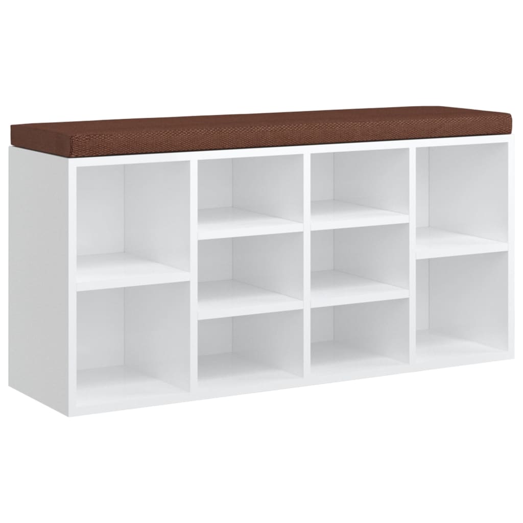 Schuhbank Hochglanz-Weiß 103x30x48 cm Holzwerkstoff - Pazzar.ch