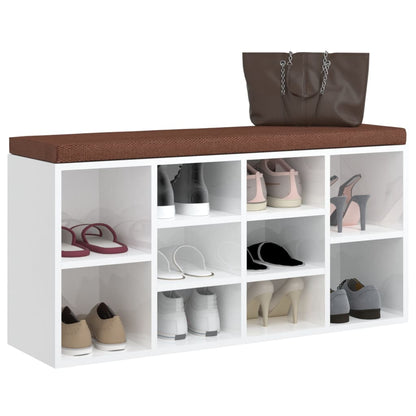 Schuhbank Hochglanz-Weiß 103x30x48 cm Holzwerkstoff - Pazzar.ch