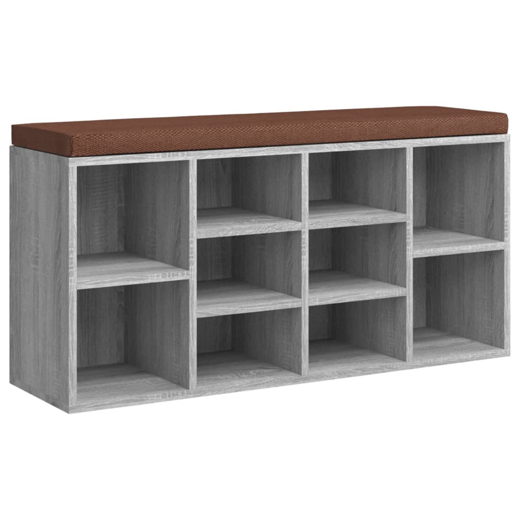 Schuhbank Grau Sonoma 103x30x48 cm Holzwerkstoff - Pazzar.ch
