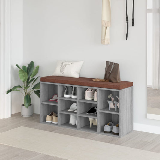 Schuhbank Grau Sonoma 103x30x48 cm Holzwerkstoff - Pazzar.ch
