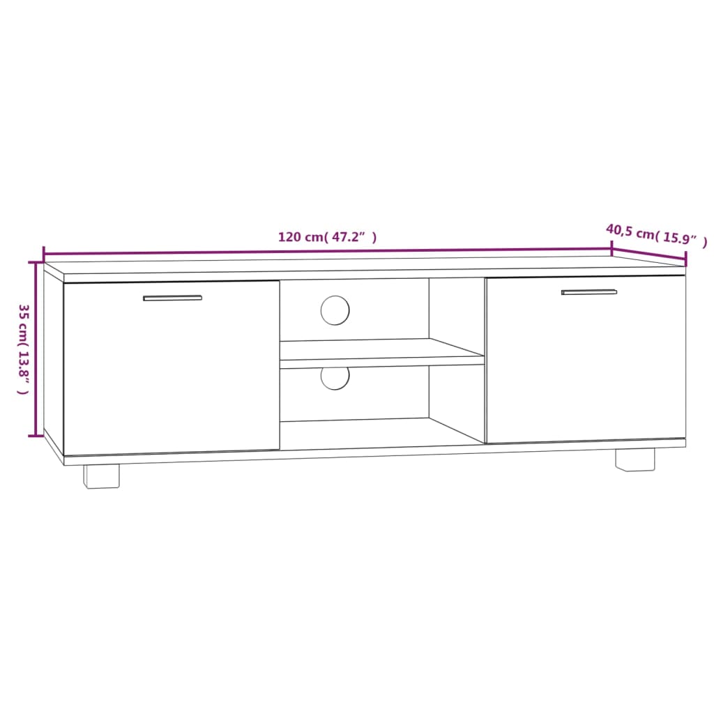 TV-Schrank Weiß 120x40,5x35 cm Holzwerkstoff - Pazzar.ch