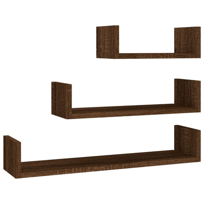 Wandregale 3 Stk. Braun Eichen-Optik Holzwerkstoff - Pazzar.ch