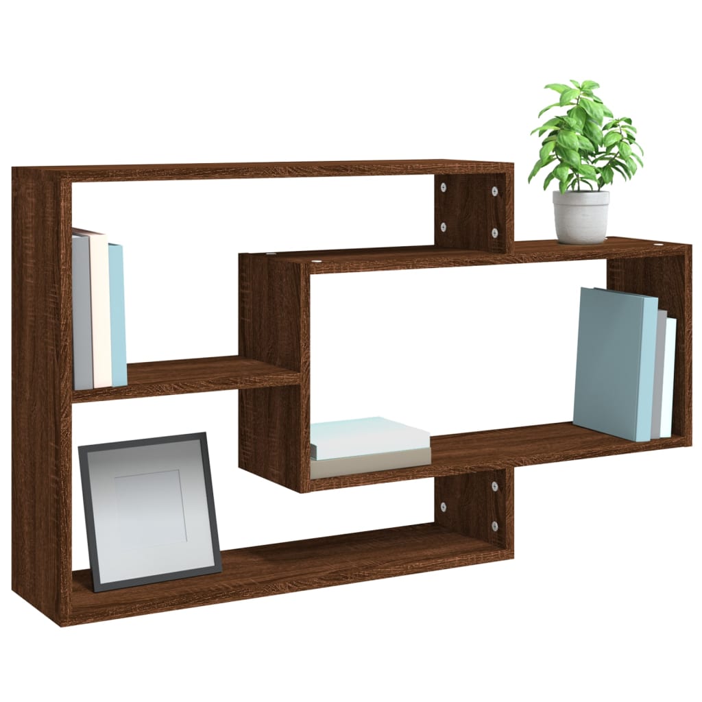 Wandregal Braun Eichen-Optik 104x20x58,5 cm Holzwerkstoff - Pazzar.ch