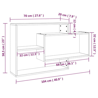 Wandregal Braun Eichen-Optik 104x20x58,5 cm Holzwerkstoff - Pazzar.ch