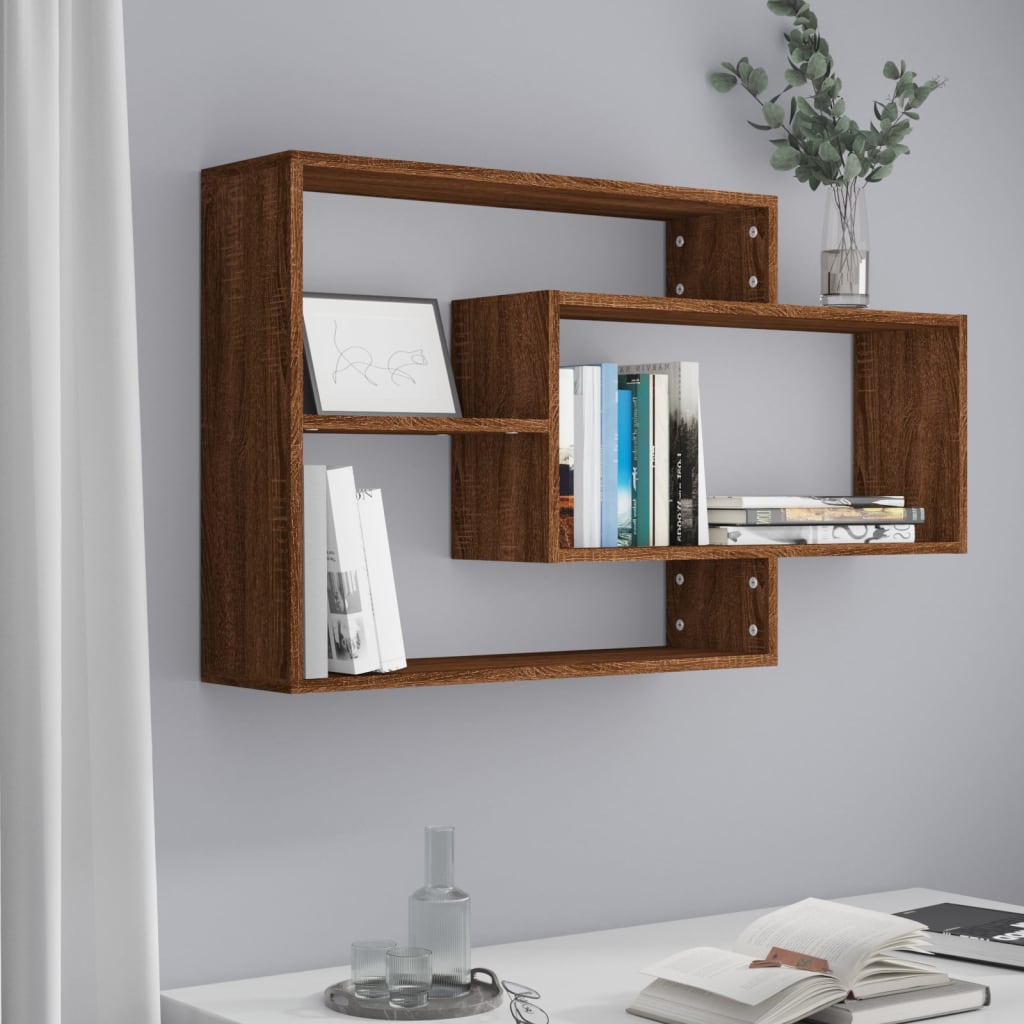 Wandregal Braun Eichen-Optik 104x20x58,5 cm Holzwerkstoff - Pazzar.ch