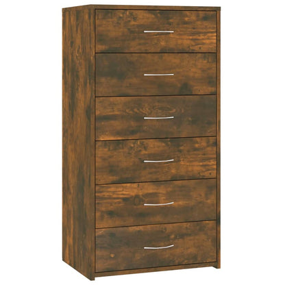Sideboard 6 Schubladen Räuchereiche 50x34x96 cm Holzwerkstoff - Pazzar.ch