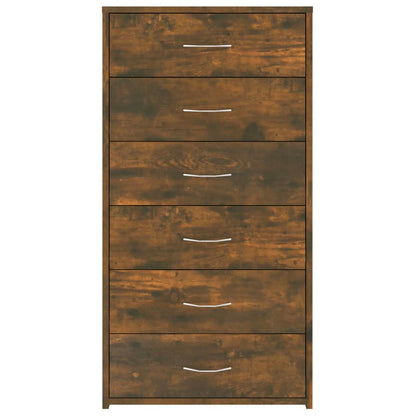 Sideboard 6 Schubladen Räuchereiche 50x34x96 cm Holzwerkstoff - Pazzar.ch