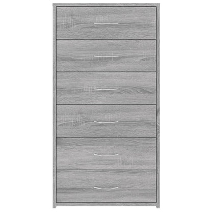 Sideboard mit 6 Schubladen Grau Sonoma 50x34x96cm Holzwerkstoff - Pazzar.ch