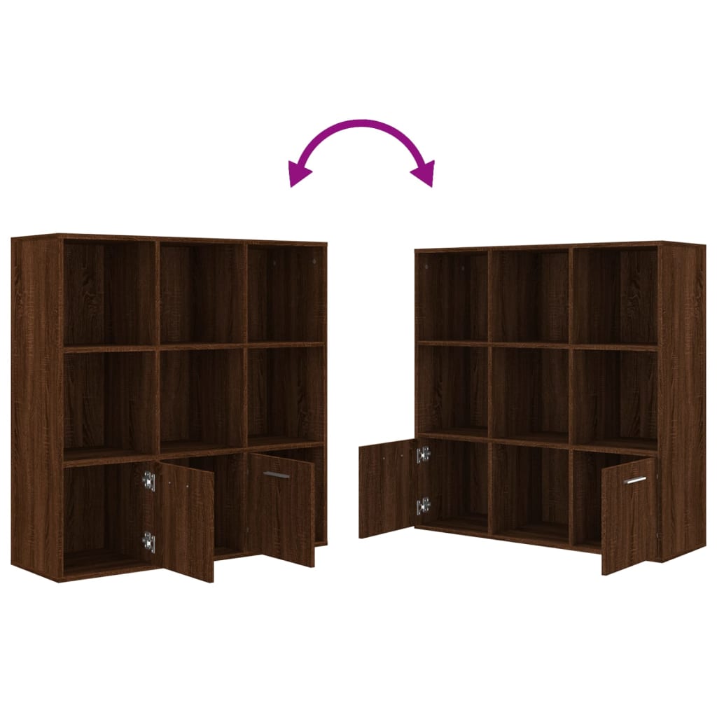 Bücherschrank Braun Eichen-Optik 98x30x98 cm - Pazzar.ch