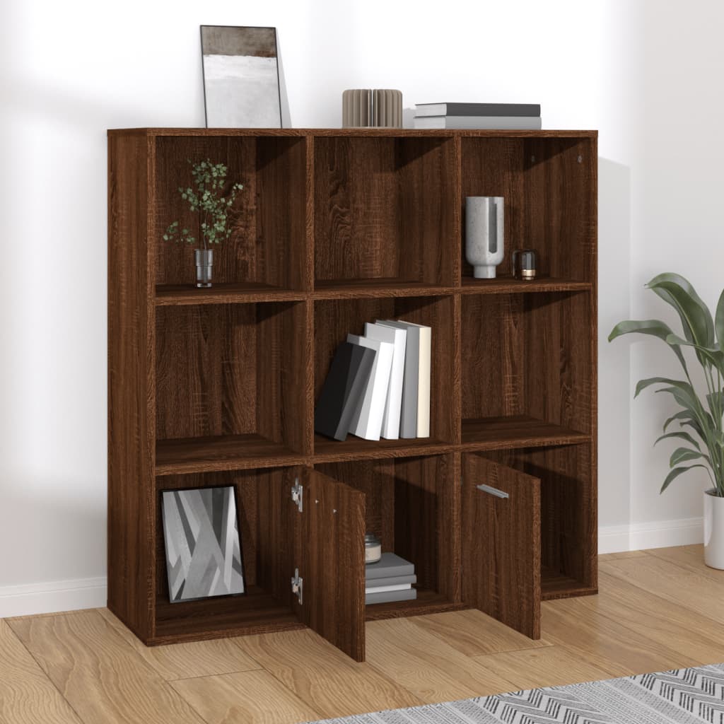 Bücherschrank Braun Eichen-Optik 98x30x98 cm - Pazzar.ch
