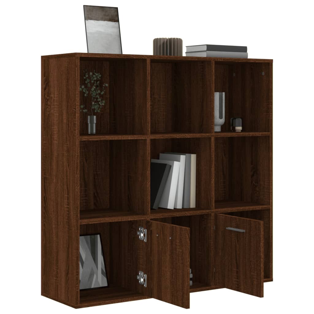 Bücherschrank Braun Eichen-Optik 98x30x98 cm - Pazzar.ch