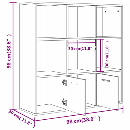 Bücherschrank Braun Eichen-Optik 98x30x98 cm - Pazzar.ch