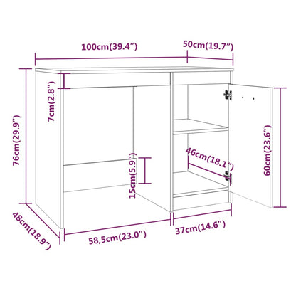 Schreibtisch Braun Eichen-Optik 100x50x76 cm Holzwerkstoff - Pazzar.ch