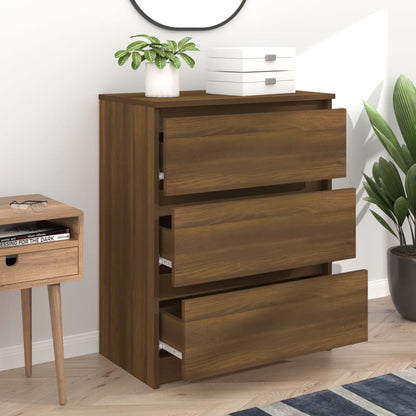 Sideboard Braun Eichen-Optik 60x35x76 cm Holzwerkstoff - Pazzar.ch