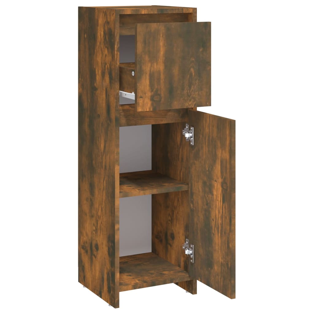 Badezimmerschrank Räuchereiche 30x30x95 cm Holzwerkstoff - Pazzar.ch