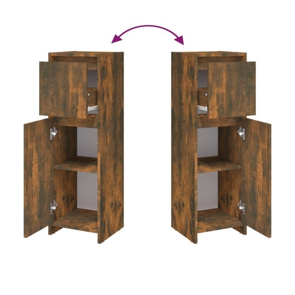 Badezimmerschrank Räuchereiche 30x30x95 cm Holzwerkstoff - Pazzar.ch