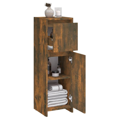 Badezimmerschrank Räuchereiche 30x30x95 cm Holzwerkstoff - Pazzar.ch