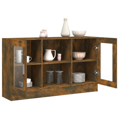 Vitrinenschrank Räuchereiche 120x30,5x70 cm Holzwerkstoff - Pazzar.ch