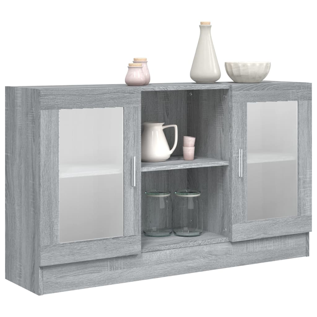 Vitrinenschrank Grau Sonoma 120x30,5x70 cm Holzwerkstoff - Pazzar.ch