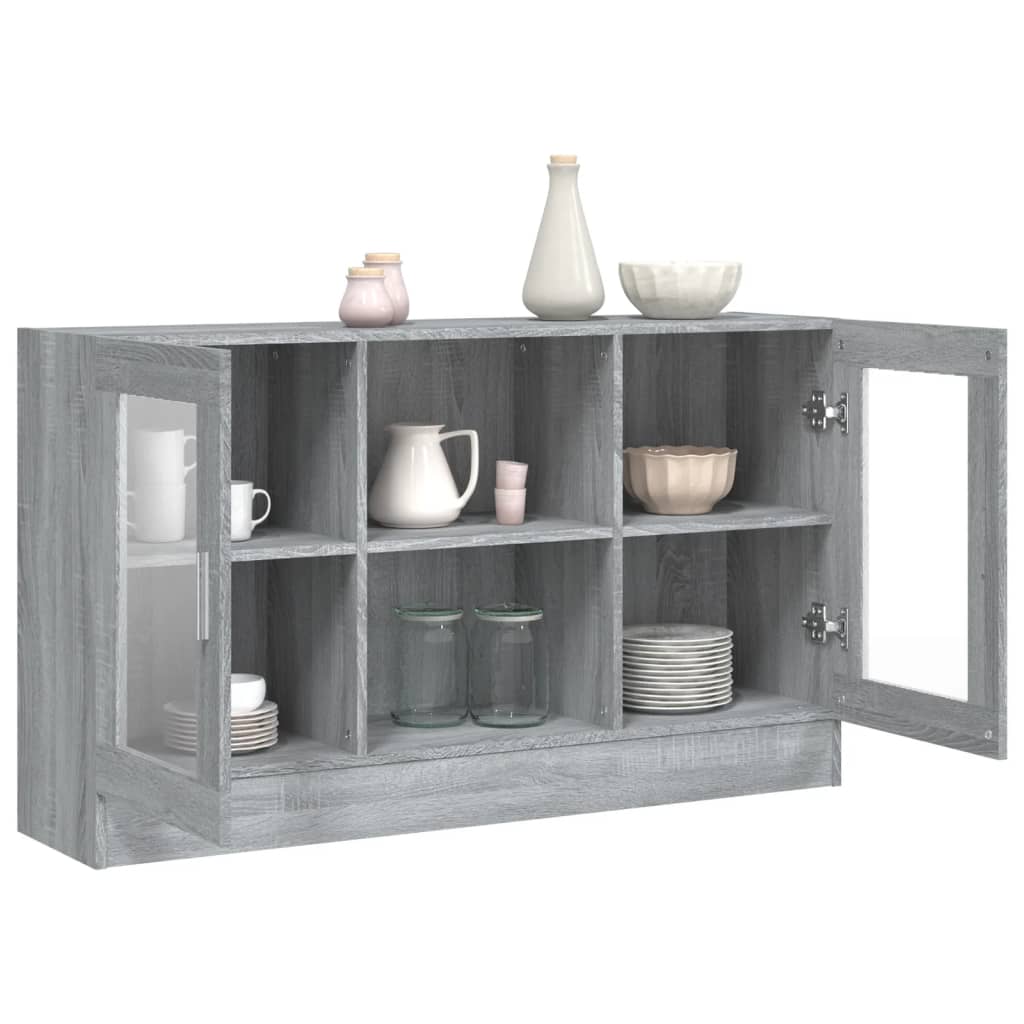 Vitrinenschrank Grau Sonoma 120x30,5x70 cm Holzwerkstoff - Pazzar.ch
