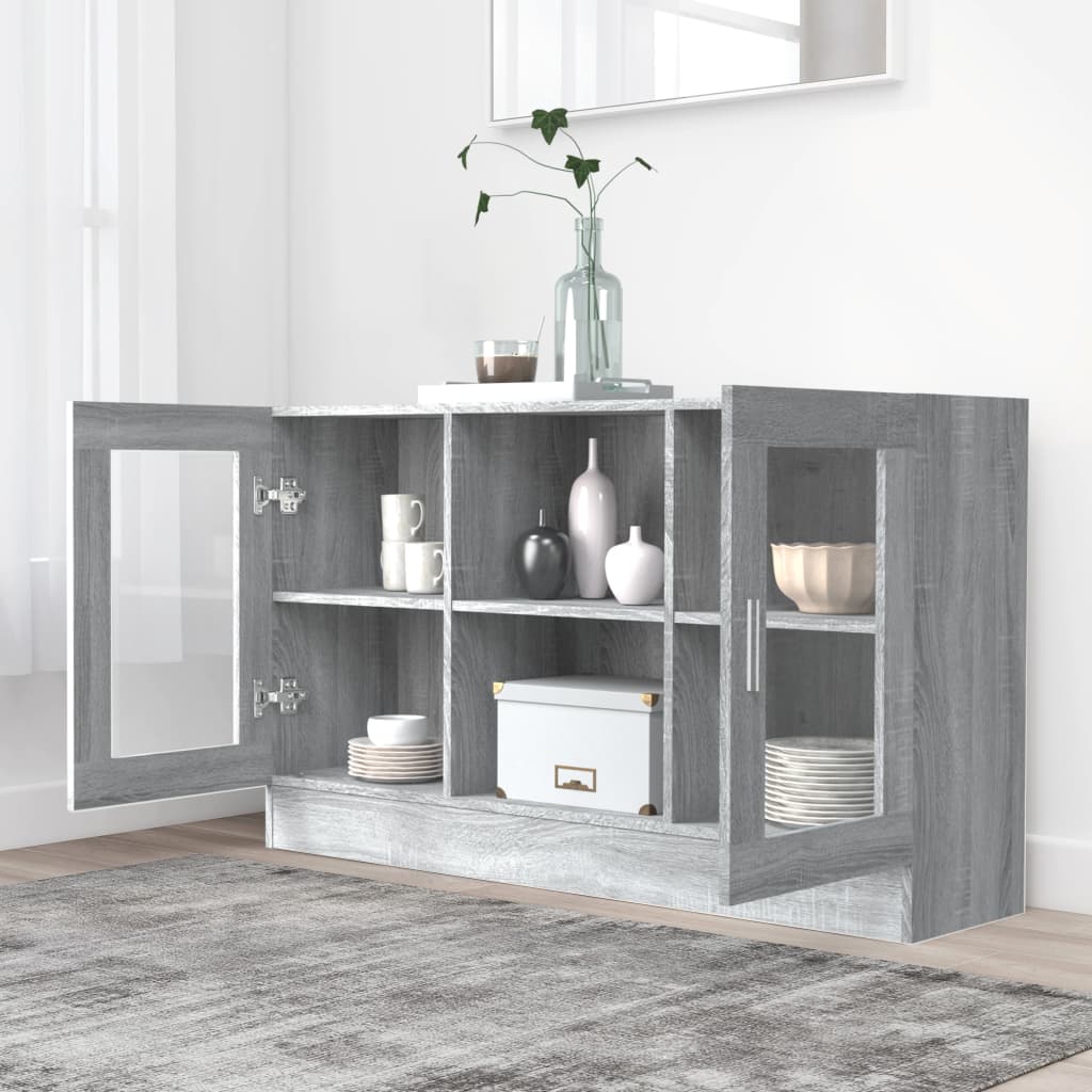 Vitrinenschrank Grau Sonoma 120x30,5x70 cm Holzwerkstoff - Pazzar.ch