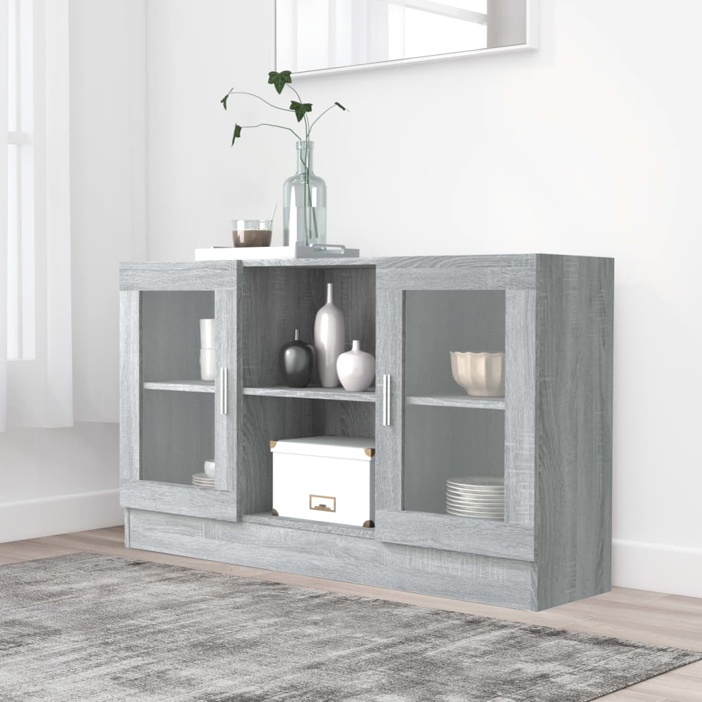 Vitrinenschrank Grau Sonoma 120x30,5x70 cm Holzwerkstoff - Pazzar.ch