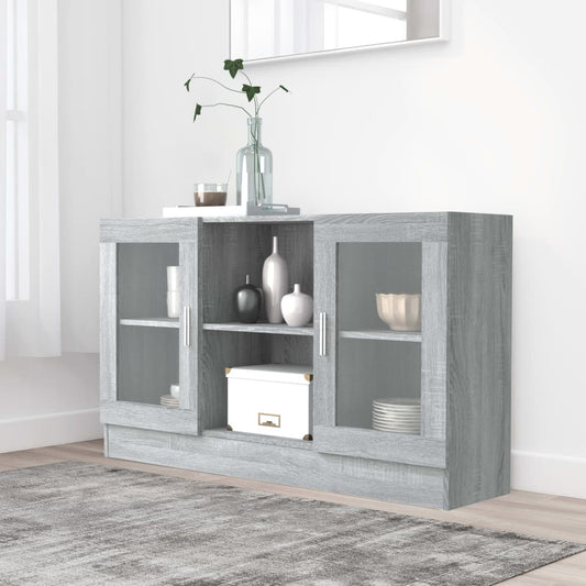 Vitrinenschrank Grau Sonoma 120x30,5x70 cm Holzwerkstoff - Pazzar.ch