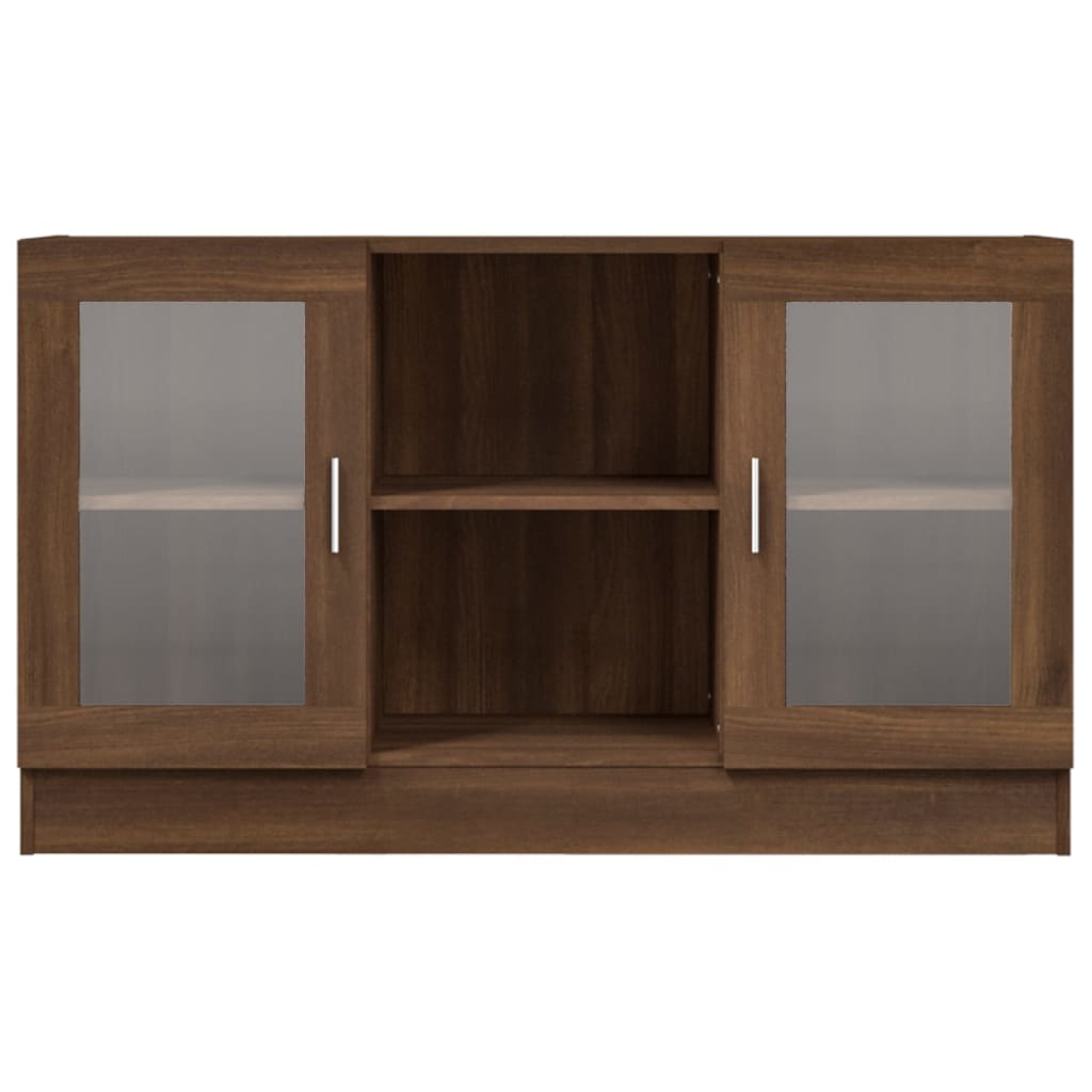 Vitrinenschrank Braun Eichen-Optik 120x30,5x70 cm Holzwerkstoff - Pazzar.ch
